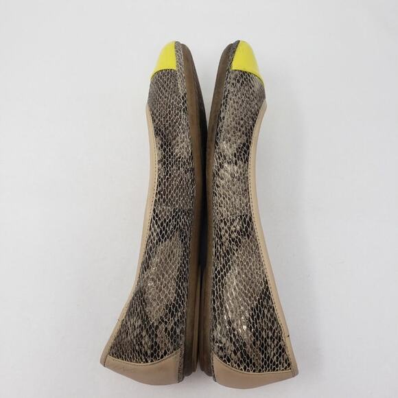 Banana Republic Leather Snake Skin Leather Cap Toe Ballet Flats Size 9.5 - Picture 5 of 7